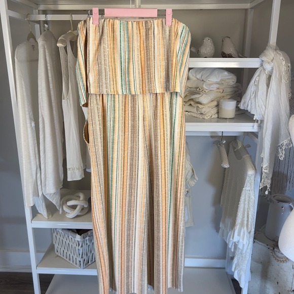 Bebop women's plus size XXL peach, green, cream jumper, capris length #2349 - Picture 2 of 8